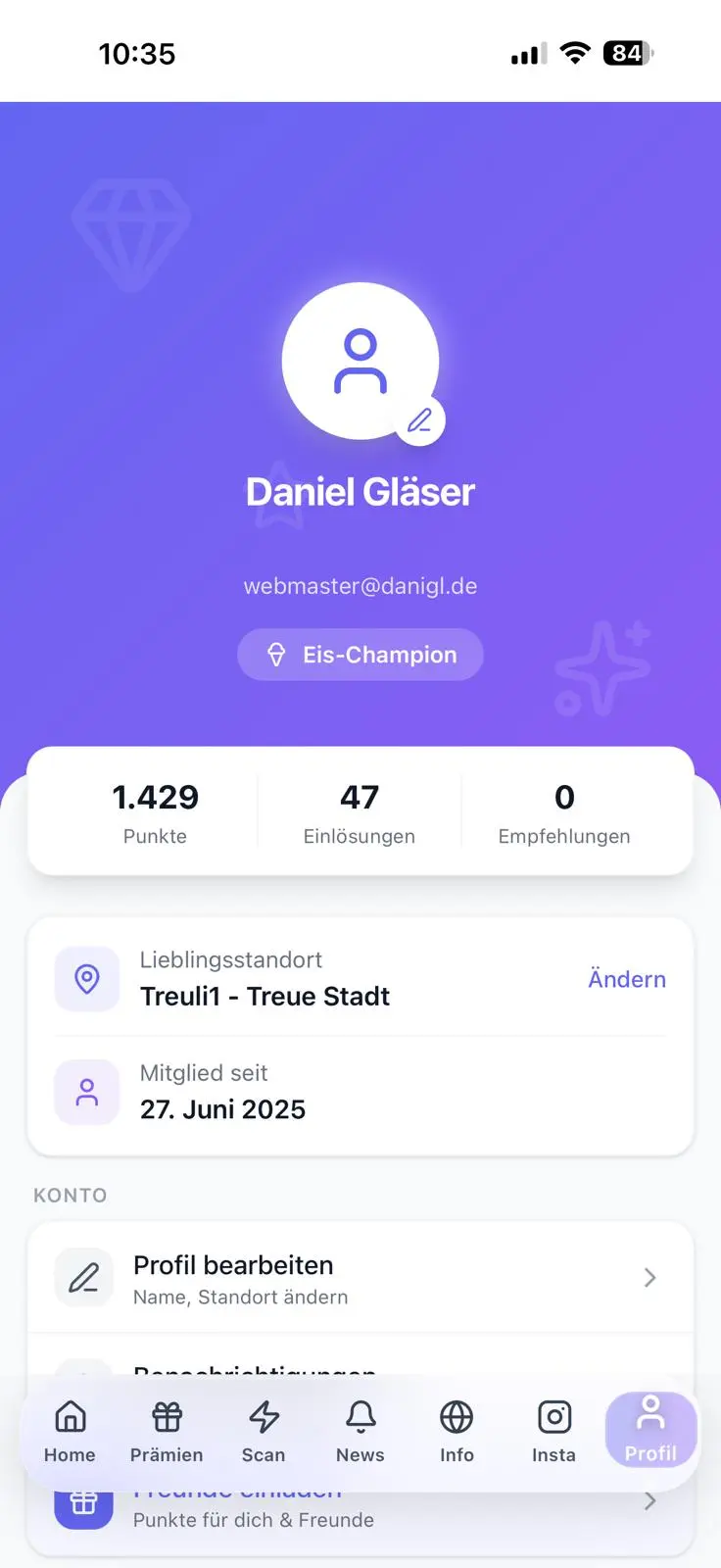 Points & rank at a glance