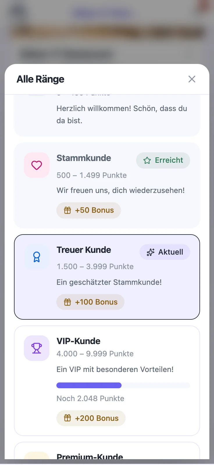 Alle Ränge in der Übersicht