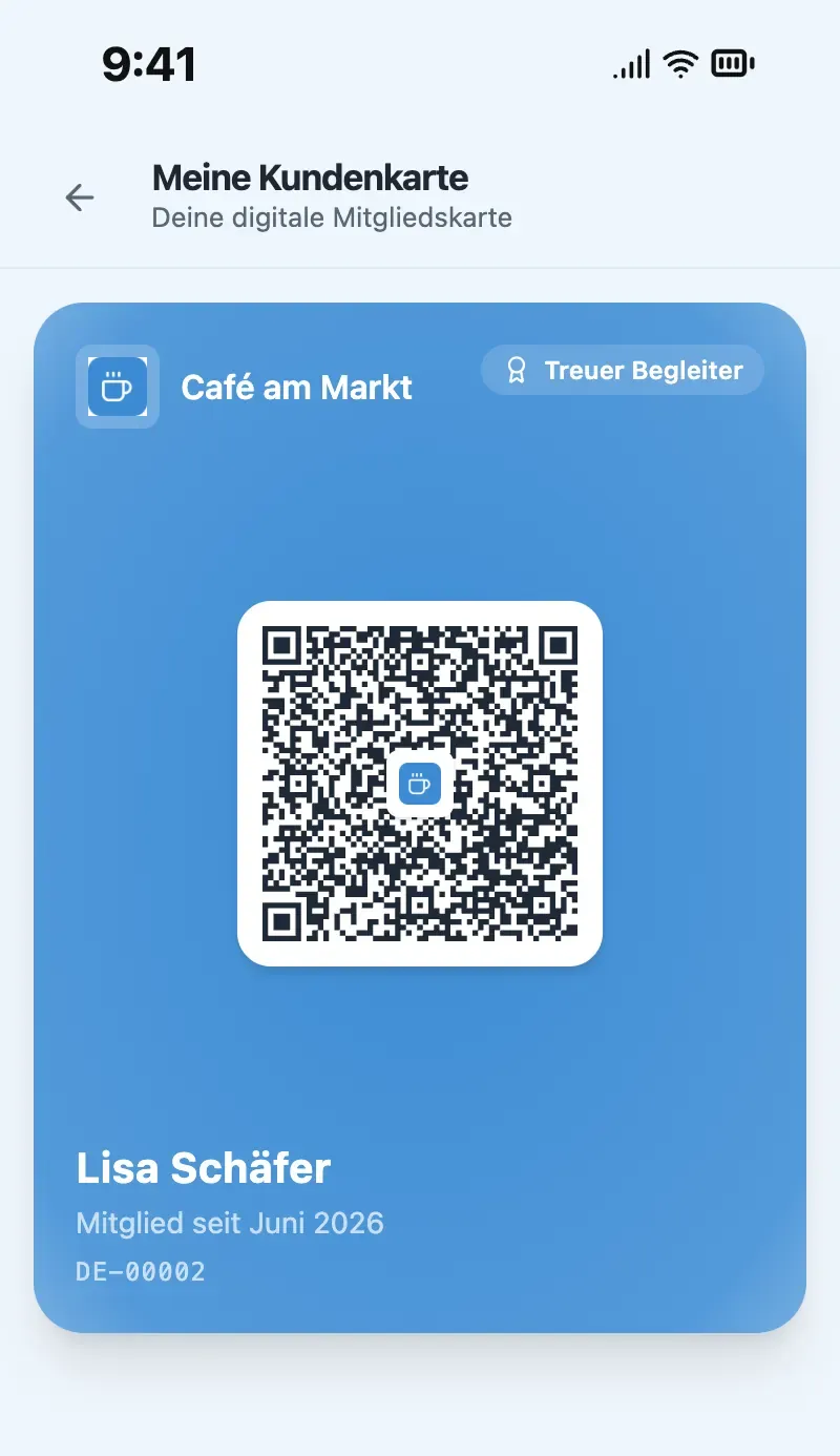 Digitale Treuli-Kundenkarte auf dem Smartphone