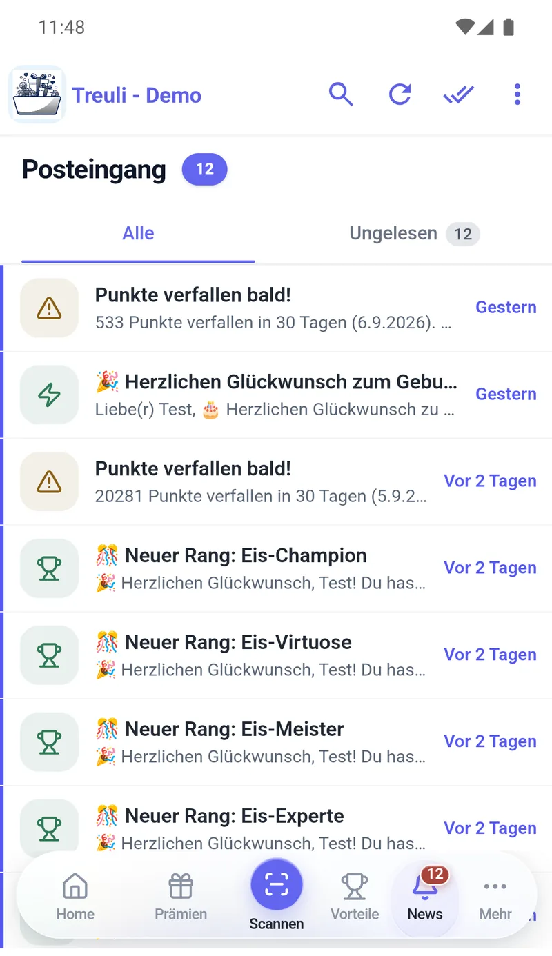 Mitteilungen von dir